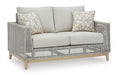 Seton Creek Outdoor Loveseat with Cushion - World Furniture Gallery (Newark, CA)