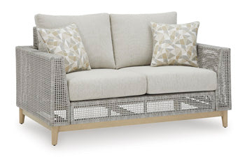 Seton Creek Outdoor Loveseat with Cushion - World Furniture Gallery (Newark, CA)