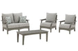 Visola Outdoor Loveseat, Lounge Chairs, Coffee Table - World Furniture Gallery (Newark, CA)