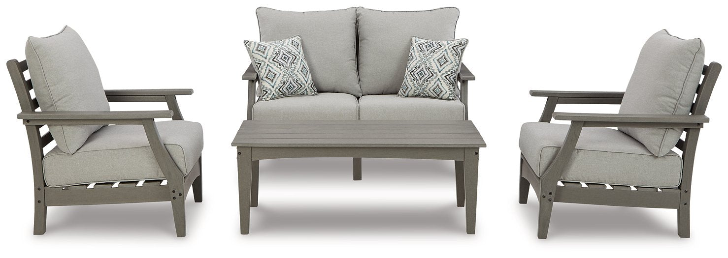 Visola Outdoor Loveseat Conversation Set - World Furniture Gallery (Newark, CA)