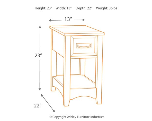 Breegin Chairside End Table - World Furniture Gallery (Newark, CA)