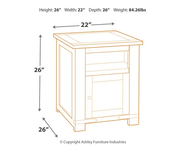 Budmore End Table with USB Ports & Outlets - World Furniture Gallery (Newark, CA)