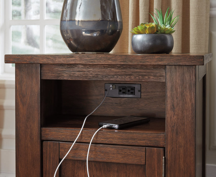 Budmore End Table with USB Ports & Outlets - World Furniture Gallery (Newark, CA)