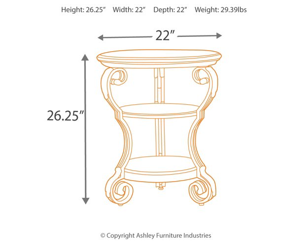 Nestor Chairside End Table - World Furniture Gallery (Newark, CA)