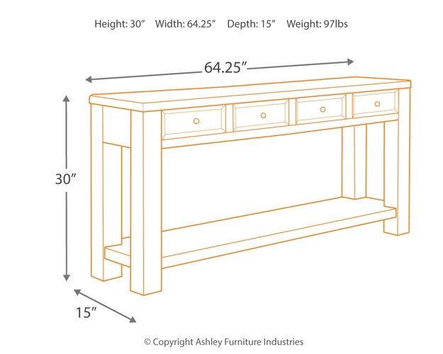 Gavelston Sofa/Console Table - World Furniture Gallery (Newark, CA)