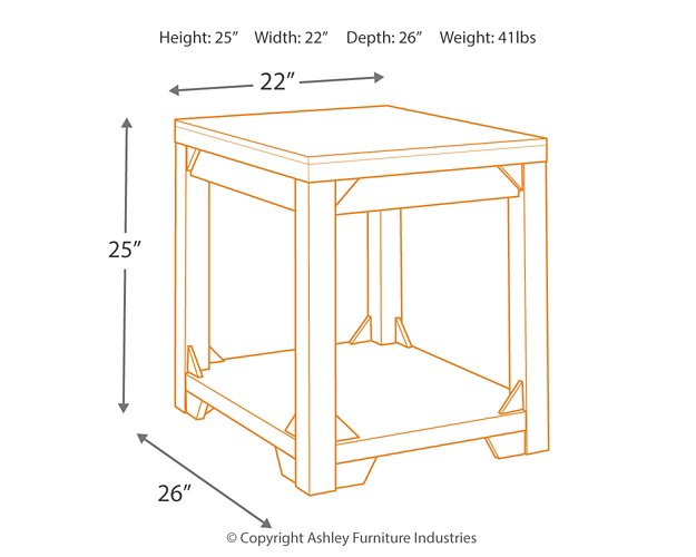 Fregine End Table - World Furniture Gallery (Newark, CA)