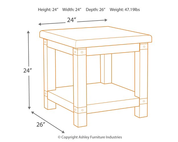 Carynhurst End Table - World Furniture Gallery (Newark, CA)