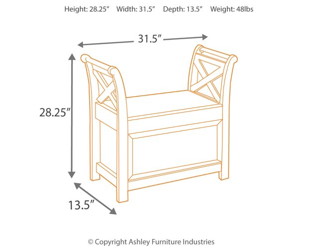 Abbonto Accent Bench - World Furniture Gallery (Newark, CA)