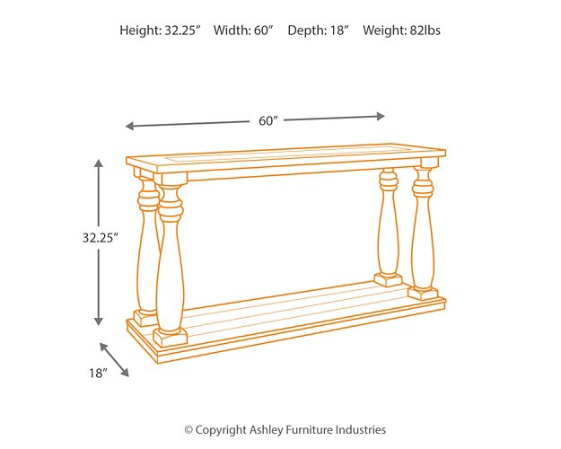 Mallacar Sofa/Console Table - World Furniture Gallery (Newark, CA)