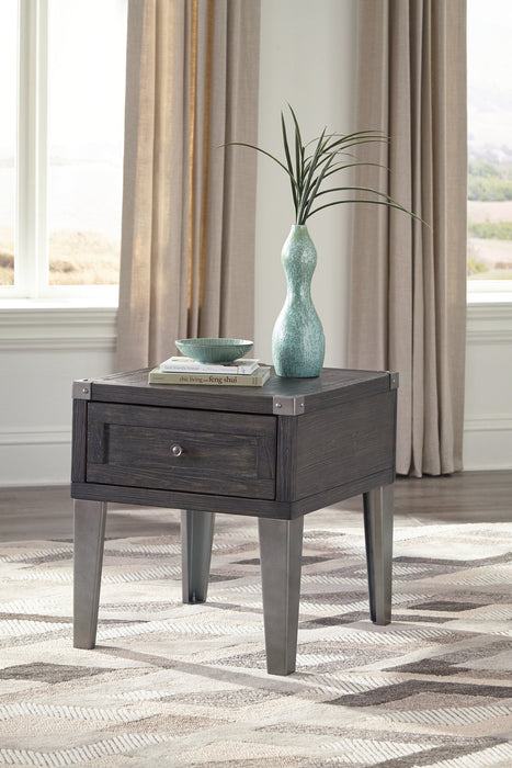 Todoe End Table with USB Ports & Outlets - World Furniture Gallery (Newark, CA)