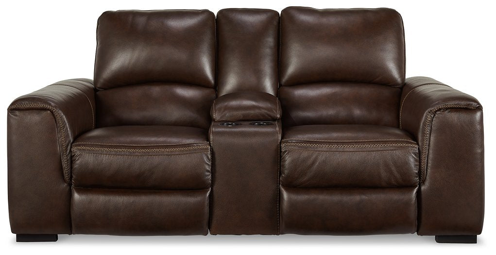 Alessandro Power Reclining Loveseat with Console - World Furniture Gallery (Newark, CA)