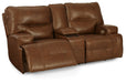 Francesca Power Reclining Loveseat with Console - World Furniture Gallery (Newark, CA)