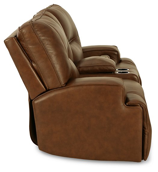 Francesca Power Reclining Loveseat with Console - World Furniture Gallery (Newark, CA)