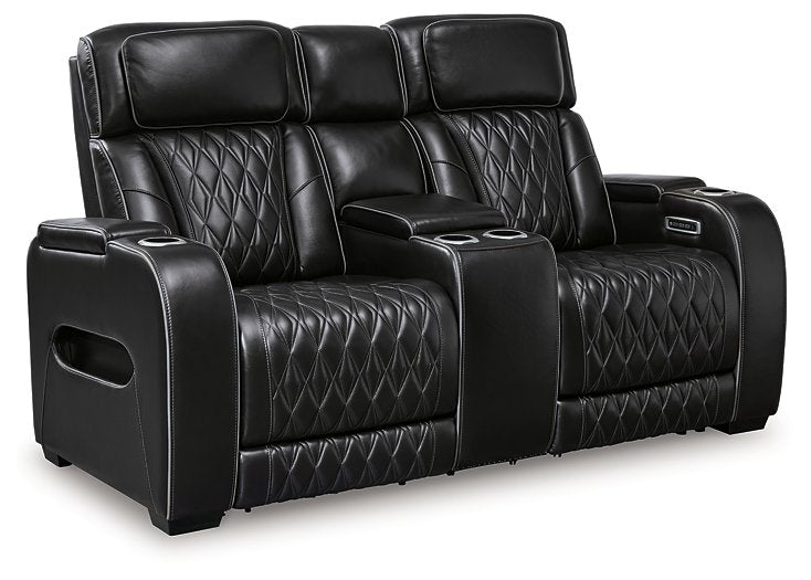 Boyington Power Reclining Loveseat with Console - World Furniture Gallery (Newark, CA)