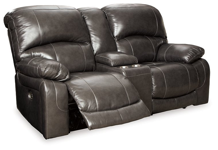 Hallstrung Power Reclining Loveseat with Console - World Furniture Gallery (Newark, CA)