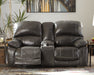 Hallstrung Power Reclining Loveseat with Console - World Furniture Gallery (Newark, CA)