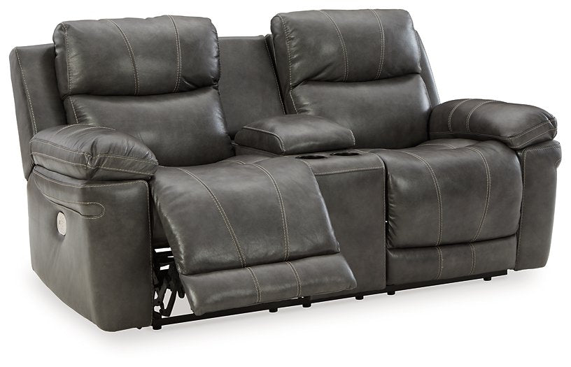 Edmar Power Reclining Loveseat with Console - World Furniture Gallery (Newark, CA)