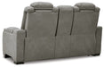 The Man-Den Power Reclining Loveseat with Console - World Furniture Gallery (Newark, CA)