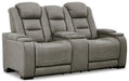 The Man-Den Power Reclining Loveseat with Console - World Furniture Gallery (Newark, CA)