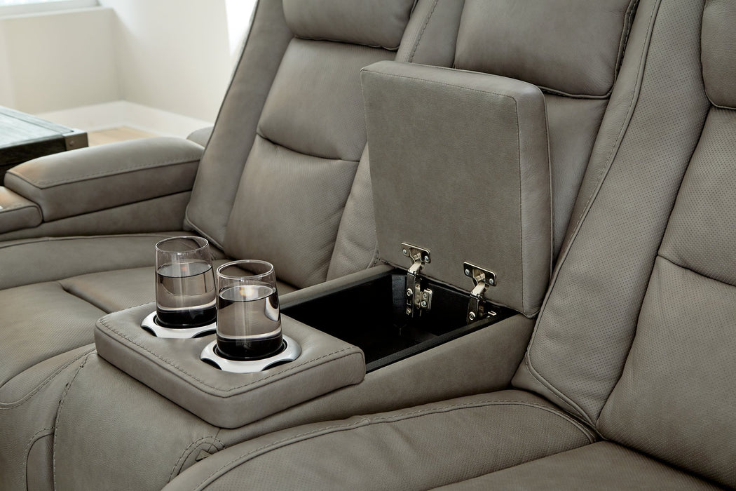 The Man-Den Power Reclining Loveseat with Console - World Furniture Gallery (Newark, CA)