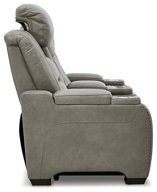 The Man-Den Power Reclining Loveseat with Console - World Furniture Gallery (Newark, CA)