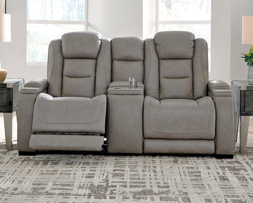 The Man-Den Power Reclining Loveseat with Console - World Furniture Gallery (Newark, CA)