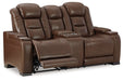 The Man-Den Power Reclining Loveseat with Console - World Furniture Gallery (Newark, CA)