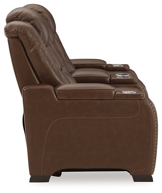 The Man-Den Power Reclining Loveseat with Console - World Furniture Gallery (Newark, CA)