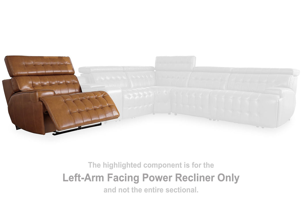 Temmpton Power Reclining Sectional Loveseat with Console - World Furniture Gallery (Newark, CA)