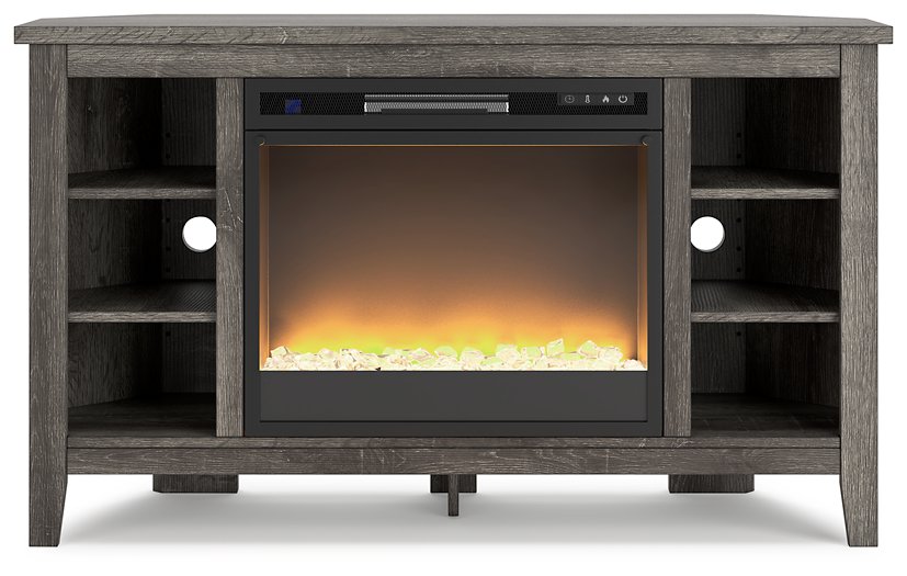 Arlenbry Corner TV Stand with Electric Fireplace - World Furniture Gallery (Newark, CA)