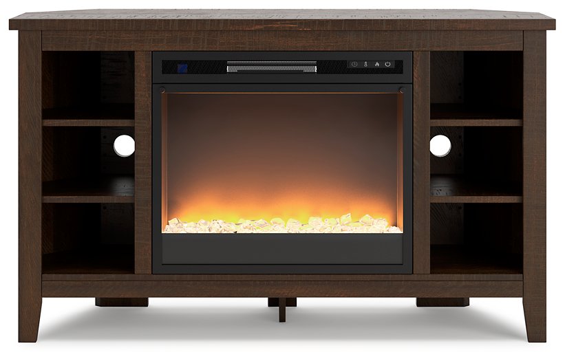 Camiburg Corner TV Stand with Electric Fireplace - World Furniture Gallery (Newark, CA)