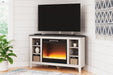 Dorrinson Corner TV Stand with Electric Fireplace - World Furniture Gallery (Newark, CA)