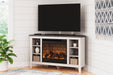 Dorrinson Corner TV Stand with Electric Fireplace - World Furniture Gallery (Newark, CA)