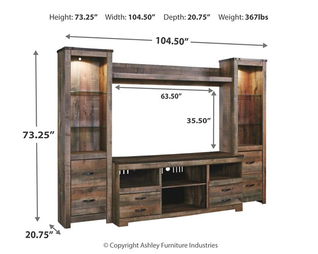 Trinell 4-Piece Entertainment Center - World Furniture Gallery (Newark, CA)