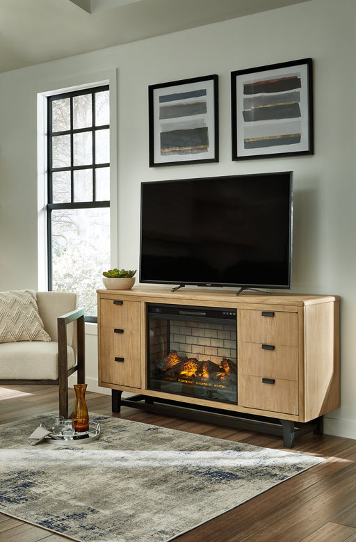 Freslowe TV Stand with Electric Fireplace - World Furniture Gallery (Newark, CA)