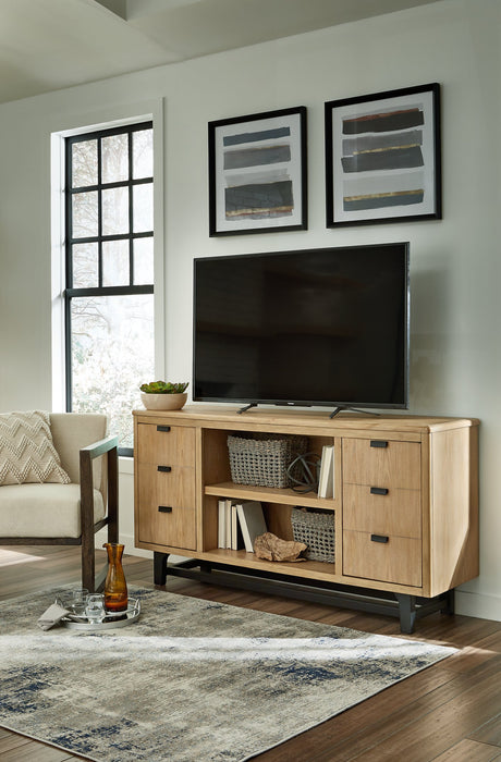 Freslowe TV Stand with Electric Fireplace - World Furniture Gallery (Newark, CA)