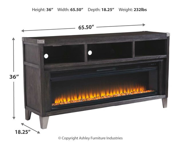 Todoe 65" TV Stand with Electric Fireplace - World Furniture Gallery (Newark, CA)